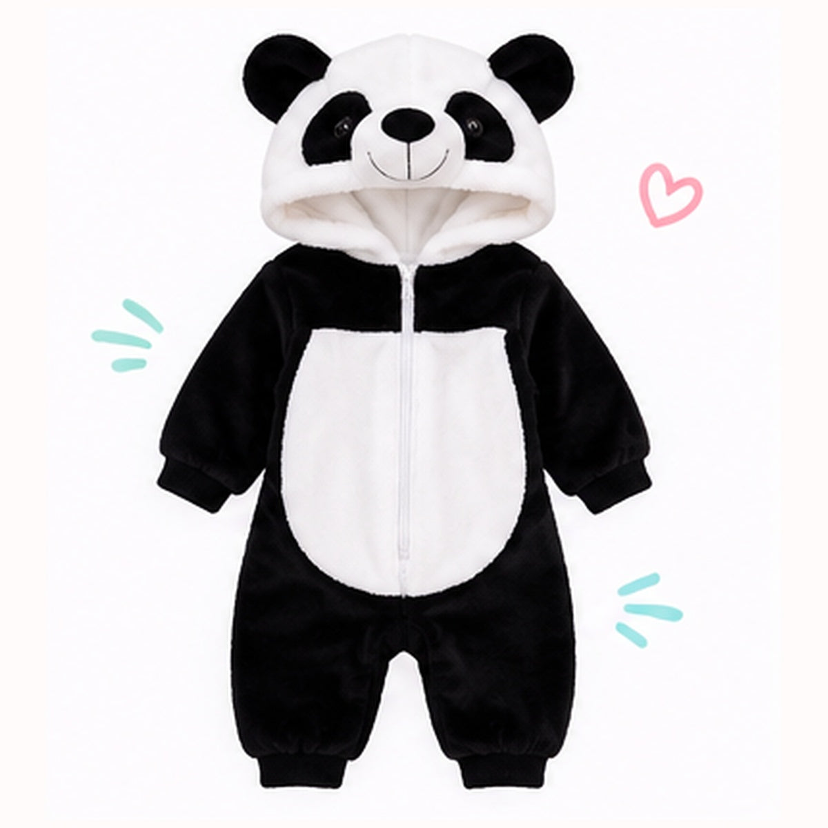 🐼 Asterly Baby™ Cozy Panda Onesie 🧸 Cute Hooded Baby Jumpsuit 🐼🌈