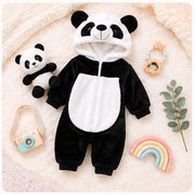 🐼 Asterly Baby™ Cozy Panda Onesie 🧸 Cute Hooded Baby Jumpsuit 🐼🌈