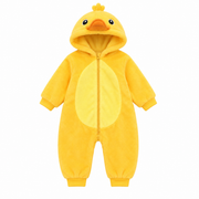 🐥 Asterly Baby™ Cozy Duck Onesie 🐥💛 Adorable Hooded Baby Jumpsuit 🌈