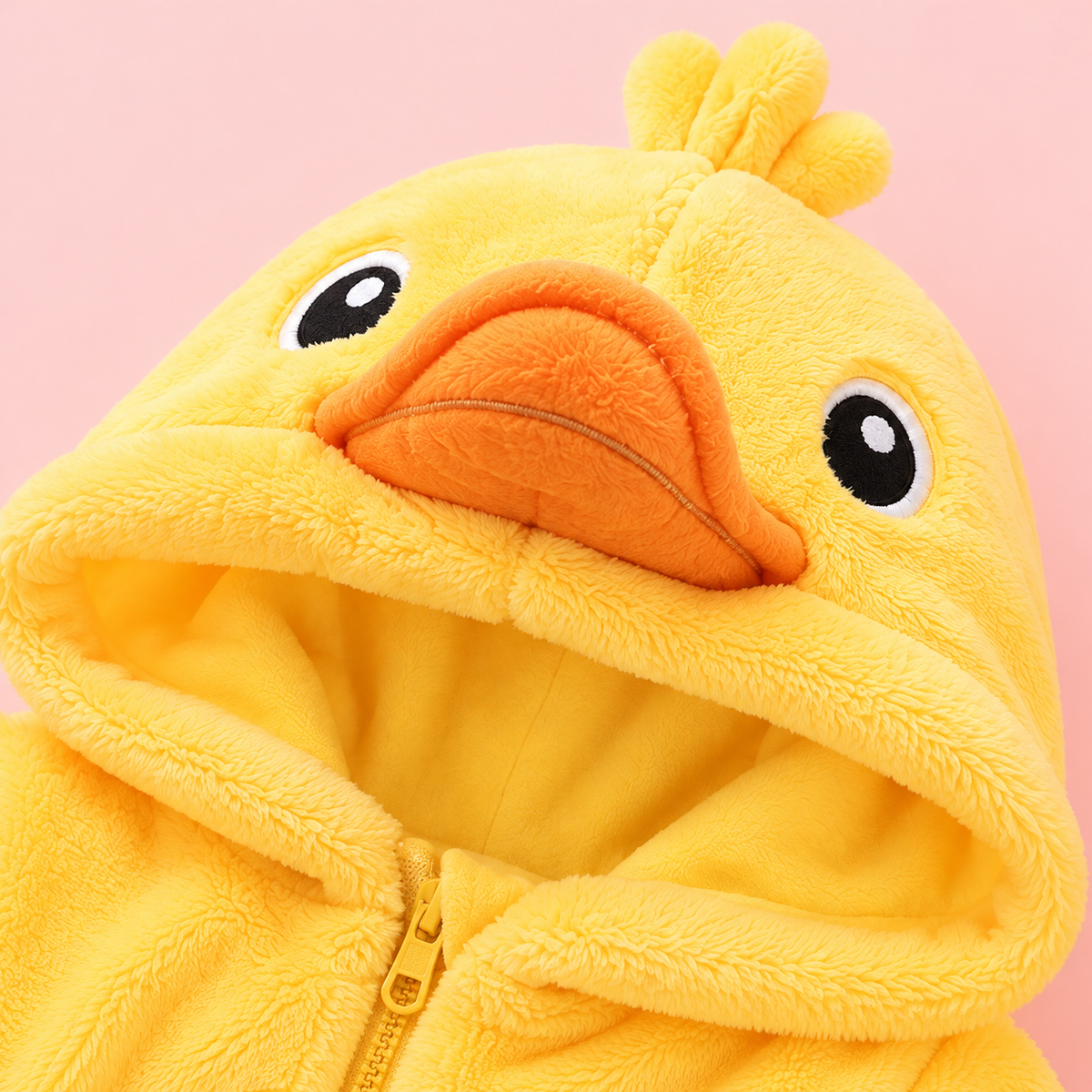 🐥 Asterly Baby™ Cozy Duck Onesie 🐥💛 Adorable Hooded Baby Jumpsuit 🌈