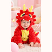 🐉 Asterly Baby™ Cozy Dragon Onesie 👶 Cute Hooded Baby Costume 🌈