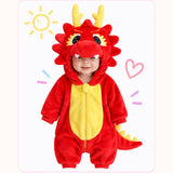 🐉 Asterly Baby™ Cozy Dragon Onesie 👶 Cute Hooded Baby Costume 🌈